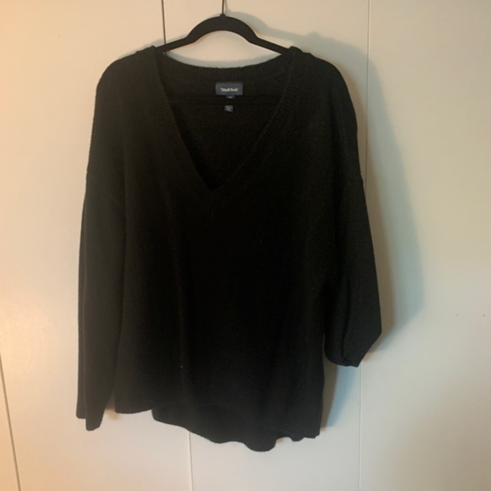 Modcloth Black V-Neck Sweater 1X